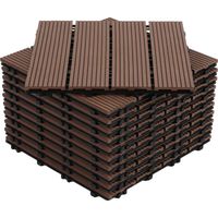 TolleTour Terrassenfliesen 8m² Holzfliesen 30x30 cm 88 Stück Braun für Terrasse Balkon Terrassenfliesen Holz Fliesen mit Klicksystem