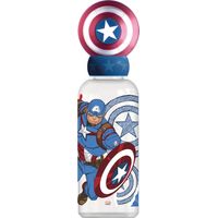 Borraccia per bambini Originale Marvel con coperchio svitabile e decorato con scudo di Capitan America in 3D da 560 ml senza BPA.