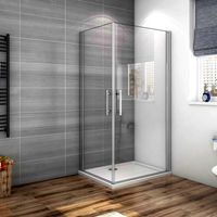 Box Doccia Angolare Due Porte a Battente Rotazione di 180 Gradi Vetro da 6 mm Temperato Anticalcare 90x70x195cm