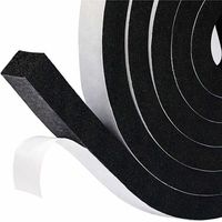 Joint Porte Fenêtre en mousse Adhésive boudin bas de porte 15mm x 8mm x 2m Joint de l’Anticollision et l’Insonorisation Coupe vent, Mousse noir film blanc