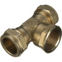 Premium Brass Centre Tee Fitting 22x22x3/4" WRAS Approved