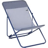 Transat Jardin Pliable - Chilienne Multi-positions : Largeur 58 Cm - Maxi Transat - Batyline® Iso - Bleu Indigo - Lafuma Mobilier