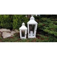 BONTURI CASA HOME DECORATION Lanterna Genova Set 2 Pz H 60 Cm 28 x 28 Cm White Top Metall