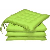 Lea Gartenstuhlkissen - 4er-Set - Bequemes und dickes Outdoor-Kissen - Ideal für den Innen- und Außenbereich - 40 x 40 x 5 cm - ,,Apfelgrün