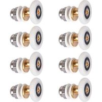Porte de Douche - Rouleau Roulette Roue pour Porte de Douche Roulettes Coulissantes Porte Roue de Remplacement pour Rouleau 8 pièces 25mm