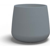 Vase design moderne Ø93 H65 en polymère gris résistant pour intérieur et extérieur - Fabriqué en Italie - Monacis
