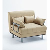 Le Roi Du Relax – Fauteuil convertible en tissu – Lit simple 100 x 190 cm – Mécanisme à rabat – 4 coussins inclus – Design moderne et compact