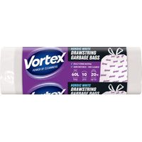 VORTEX Nordic White Müllbeutel mit Zugband HDPE weiß 60l/10 Stk Müllbeutel