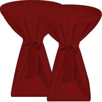 2X Premium Stehtischhusse Blickdicht Bordeaux Ø 80-85 cm