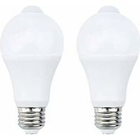 12W E27 PIR Infrarouge Ampoule LED avec Détecteur de Mouvement ON/OFF Automatiquement A60 220V 1200lm équivalent 120W Halogène pour Escalier Couloir Garage(Lot de 2,Blanc Chaud 2700k) [Classe énergéti