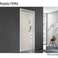 Porta prima scorrevole 80x210 sp.105 palissandro bianco completa
