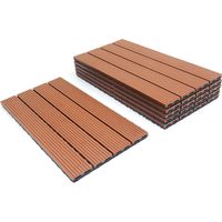 TolleTour 30 er Set WPC Terrassenfliesen 30x60 cm mit Klicksystem, 5 m² Set, moderne Holzoptik, für Terrasse Balkon Braun