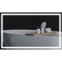 Specchio per Bagno con Luci LED Regolabili a 3 Colori e Strato Antiurto, in Vetro e Metallo, 100x3x60 cm