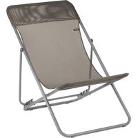 Transat Jardin Pliable - Chilienne Multi-positions : Largeur 58 Cm - Maxi Transat - Batyline® Iso - Marron Graphite - Lafuma Mobilier