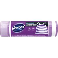 VORTEX Müllbeutel mit Zugband HDPE violett-weiß 60L/10Stk Müllbeutel
