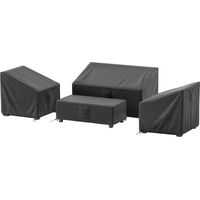 Mobili da Giardino 4 Pezzi Impermeabili Nero