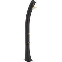 Sined Sole Xxl Curved Hd Douche Solaire En Polyethylene Avec Robinet Et Lavepieds Noir Reservoir De 40l Tête De Douche Ronde Lavepieds Accessoires En Metal Couleur Or