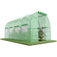 Serre tunnel 8m² – bâche armée indéchirable 140 gr/m² – 8 fenêtres de ventilation avec moustiquaire – cadre acier galvanisé – Eurospen