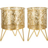 Metall-Blumenständer NATY, 2er-Set, gold, Ø 16x20 cm