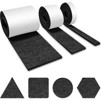 Selbstklebende Filzrollen (100 cm x 10 cm, 100 cm x 5 cm, 100 cm x 2 cm), Filzgleiter, Filzgleiter für Möbel, selbstklebender Möbelschutzstreifen, schwarze selbstklebende Möbelgleiter