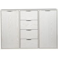 madia 2 ante e 4 cassetti bellahome "kristy" bianco venato 116x35x80 cm