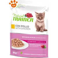 Trainer Natural Cat Kitten/Young Bocconcini in Salsa Pollo - Trainer Natural Cat Kitten/Young Bocconcini in Salsa Pollo - Bustina Da 85 Gr