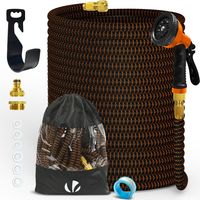 Vounot – Tuyau d'arrosage extensible 45m – 10 modes de pulvérisation – Matériau latex et polyester – Connecteurs laiton inclus – Sac de rangement