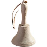 Timbre rústico vintage americano de hierro forjado, campana decorativa blanca envejecida para puerta, hogar y jardín.