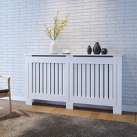 SONNI Copritermosifone MDF Protezione per Radiatori in Legno Antiscottatura Adatto per Radiatori Montaggio Semplice 152x19x81.5 cm
