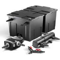 Sunsun – Filtre de bassin jusqu'à 60000 L – Pompe NEO10000 10000 l/h 80W – Clarificateur CUV-224 24W – Distributeur en Y inclus
