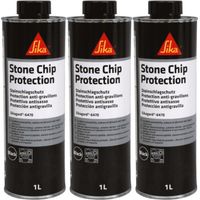 Sika – Lot de 3 revêtements anti-gravillons 1L – Protection anti-corrosion pour bas de caisse et passages de roues – Séchage rapide et bonne résistance