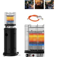 Chauffage de terrasse, Chauffage de garage, Haute efficacité thermique,Chauffage céramique au propane, Adapté aux fourgons aménagés(Noir)