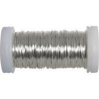 RAYHER HOBBY Rayher 24078000 filo in rame argentato, diametro 0,5 mm, bobina da 50 m, per lavori creativi gioielleria bricolage