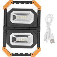 Lampe de travail rechargeable 64 LEDs 6000K, éclairage à 2 vitesses, clignotant rouge bleu, pliable et portable pour mécanicien