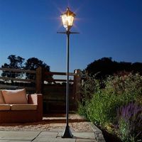 Solar Victorian Lamp Post 2m Outdoor Solar Garden Light Victorian Style LED Lantern 200 Lumen Black Pathway Lighting