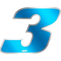 Numeri Gara Anodizzati 65 x 85 mm - Numeri: 3 - Colore: BLU