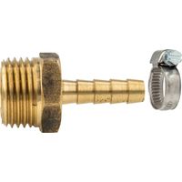 tecuro Sauger Schlauchtülle Ø 7 mm x 1/2 Zoll AG und W4 Schlauchschelle 8-12 mm