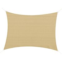 Voile d'ombrage rectangulaire 4x3 m, HDPE haute densité, résistant UV, beige