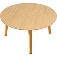 Table à manger de cuisine, table à manger ronde, petite table ronde pour le salon, 60×60×50cm, beige.