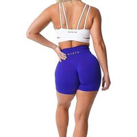 Nvgtn Nahtlose, einfarbige Spandex-Shorts für Damen, weiche Sporttights, Fitness-Outfit, Yogahose, Sportbekleidung – Größe S – Kobaltblau