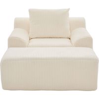 Canapé Geei Modern Canapé d'angle Corduroy Beige 147x110x67 cm ZIPSOFA Canapé