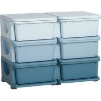 Boîte de rangement pour enfants. Boîte de rangement pour enfants. 3 tiroirs. Bleue.