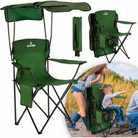 Klappbarer Camping-Angelstuhl mit Rückenlehne und Sonnendach