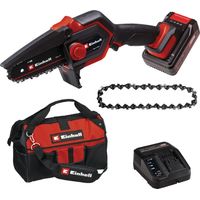 Einhell Mini Tronçonneuse sans fil GE-PS 18/15 Li Bag Kit PXC (18 V, Brushless, longueur de coupe 12,5 cm) Livré avec Batterie 2,5 Ah et Chargeur