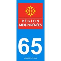 2 autocollants Region Departement 65