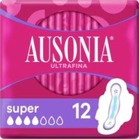 COMPRESA AUSONIA SUPER ALAS 12 UNIDADES