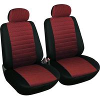 WOLTU 2X Fundas de Asiento para Coche Universal Delantero Cubierta para Asiento Automóvil sin Bolsa de Aire Poliéster Negro/Rojo