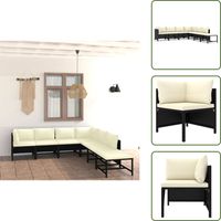 Salon de jardin 7 pcs avec coussins Résine tressée Noir - Salon De Jardin - Mobilier De Jardin - Ensemble De Salon - Meubles De Jardin - Résine Tressée