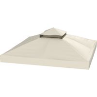 Toldo de recambio 3x3 m techo double avec orificios drenaje UPF30+ Crema