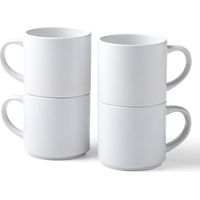 4 stapelbare Keramiktassen Weiß 300 ml - Cricut